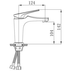 Смеситель для раковины, РМС, корот изл, с картриджем, хром, SL122-001F