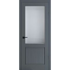 Купить Межкомнатная дверь экошпон Profilo Porte PSC-57 графит остеклённая