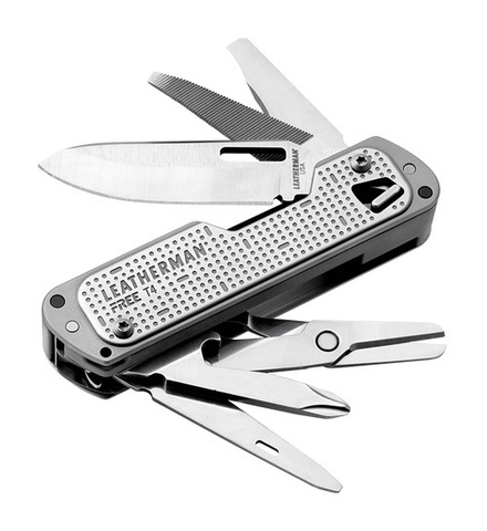 Мультитул Leatherman Free T4 12 функций, серебристый (832686)