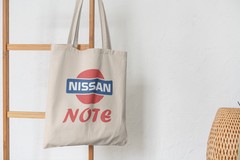 Сумка-шоппер с принтом Ниссан Ноут (Nissan Note) бежевая 009