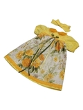 Платье с воротничком - Желтый / цветы. Одежда для кукол, пупсов и мягких игрушек.