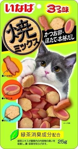 INABA Ciao лакомство для кошек со вкусом кацуобуси, морского гребешка и наваристого бульона 25 гр