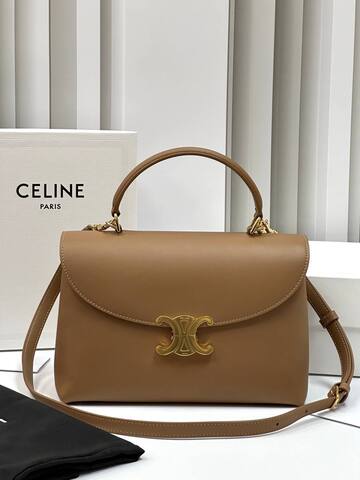 Сумки CELINE MEDIUM NINO из блестящей телячьей кожи коричневый