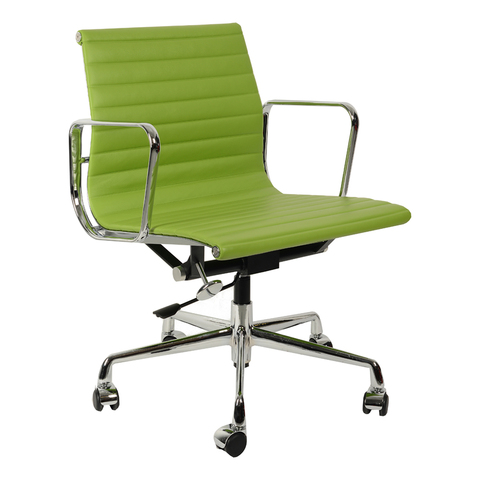 Кресло Eames Style Ribbed EA 117 салатовая кожа