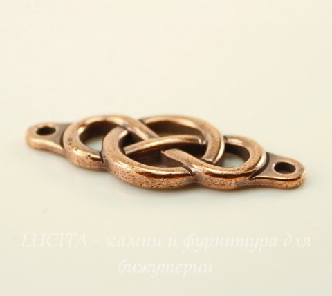 Коннектор TierraCast "Infinity Сenterpiece" (1-1) 35х15 мм (цвет-античная медь)