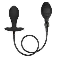 Черная расширяющаяся анальная пробка Weighted Silicone Inflatable Plug Large - 8,25 см. - 