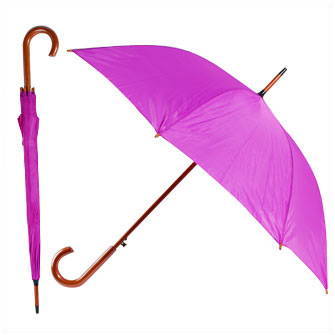 Зонт-трость с деревянной изогнутой ручкой "Хит"