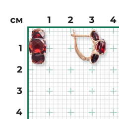 02-4556-00-204-1110-46 - Серьги из золота с гранатами