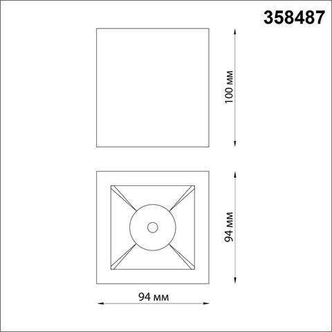 358487 OVER NT20 154 черный/золото Накладной светодиодный светильник IP20 LED 4000K 10W 220V RECTE