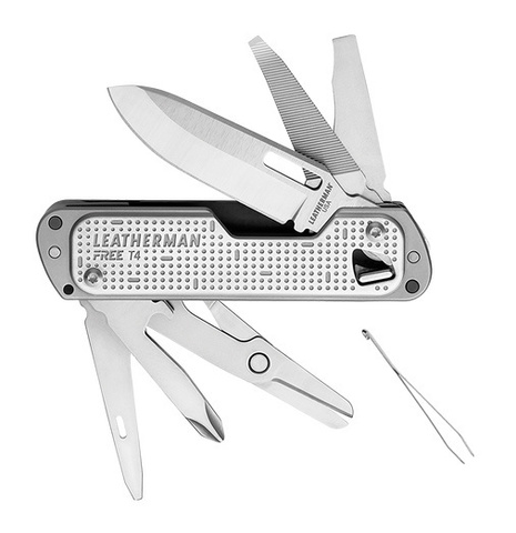 Мультитул Leatherman Free T4 12 функций, серебристый (832686)