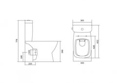 Унитаз-компакт Нео с горизонтальным выпуском, rimless Slim