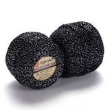 Пряжа YarnArt Camellia арт. 412 черный с серебром