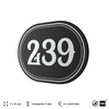 Номерок на дверь квартиры 239, для кабинета, офиса, шильдик 9 х 7 см, черный, Айдентика Технолоджи