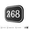 Номерок на дверь квартиры 268, для кабинета, офиса, шильдик 9 х 7 см, черный, Айдентика Технолоджи