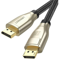 Кабель  UGREEN DP112 (60844) 1.4 DP M/M Round Cable Zinc Alloy Shell в оплетке, 3 м, черный