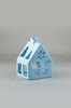 Керамический домик-подсвечник голубой, 10х13х9 см, Россия