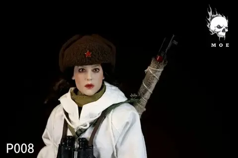 Фигурка Советская женщина снайпер в зимней экипировке масштаб 1/6 MOETOYS