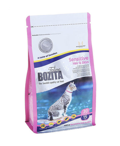 BOZITA Feline Sensitive Hair & Skin сухой корм для кошек для здоровой кожи и шерсти 400 г