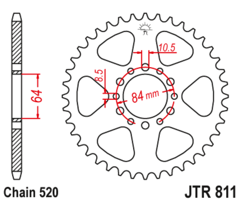 Звезда ведомая для мотоцикла JTR811.46