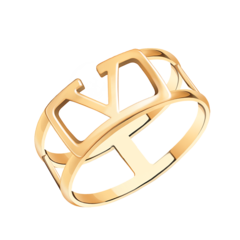 11158- Кольцо логотип V  из золота 585 пробы