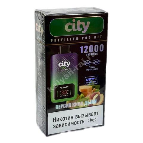 City Energy Pro URT POD Kit - Персик Киви Дыня 12000 затяжек
