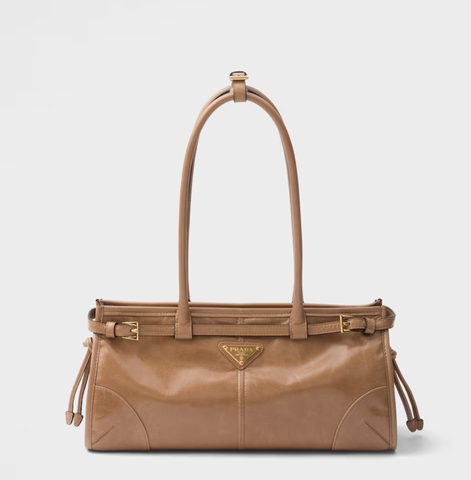 Кожаная средняя сумка Prada Bonnie, коричневый