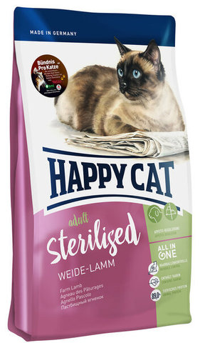 купить Happy Cat Sterilised Weide Lamm сухой корм для кастрированных котов и стерилизованных кошек с пастбищным ягненком