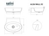 Salini 140321MF ALDA WALL 01 РАКОВИНА БЕЗ ДОННОГО КЛАПАНА, без отверстия под смеситель   покраска по RAL полностью