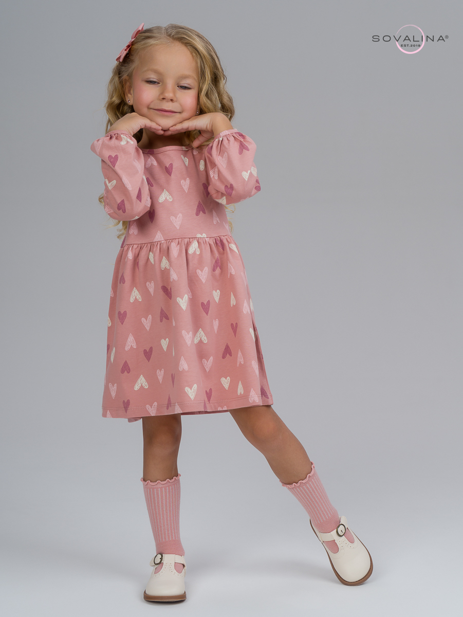 Платье Моана сердца на пудре