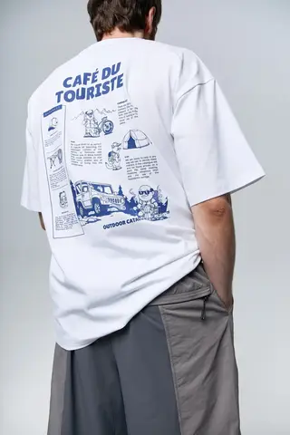 Футболка Outerkit Cafe Du Touriste белая