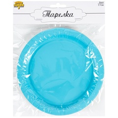 Тарелки однотонные, Голубой, 17 см, 6 шт.