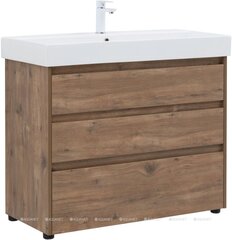Aquanet 307083 Тумба с раковиной Nova Lite 100 (SLIM SYNERGY) 3 ящ. цв. дуб рустикальный (307083) фото
