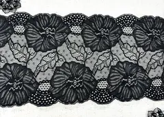 Кружево стрейч, ш. 18 см, чёрный