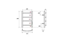 Полотенцесушитель электрический Point Афина PN04846W П4 400x600 диммер справа, белый