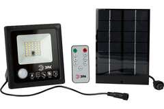 Прожектор светодиодный ЭРА 20Вт 5000K 350Лм с датчиком движения ПДУ IP65 уличный на солнечной батарее, Б0049545