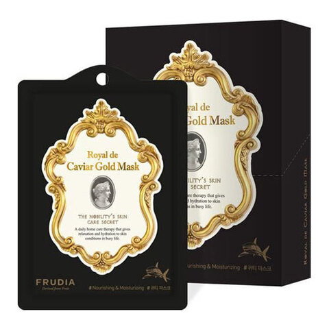 Frudia Royal De Caviar Gold Mask - Маска тканевая лифтинг с икрой, пептидами и скваленом