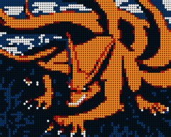 Большой набор для творчества Wanju pixel ART картина мозаика пиксель арт - Курама Девятихвостый Демон-Лис Наруто Kurama Nine-Tailed Fox Naruto 5642 детали