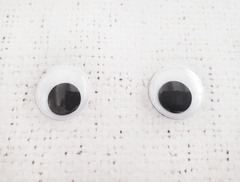 Глаза бегающие клеевые, d 20 мм