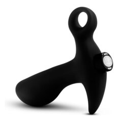Черный анальный вибратор Silicone Vibrating Prostate Massager 01 - 10,8 см. - 