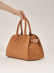 Сумка замшевая желто-коричневая