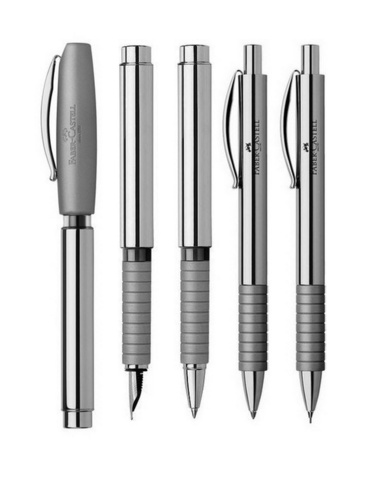 Ручка шариковая Faber-Castell Basic Metal, Silver Shiny CT  (148471)