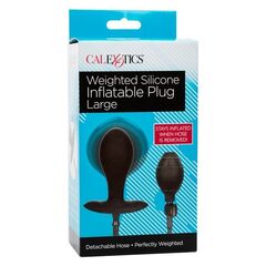 Черная расширяющаяся анальная пробка Weighted Silicone Inflatable Plug Large - 8,25 см. - 