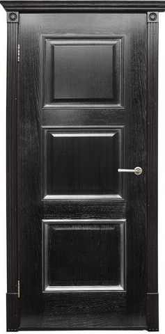 Дверь Халес Триест (черный с серебром, глухая, массив хвойных пород)