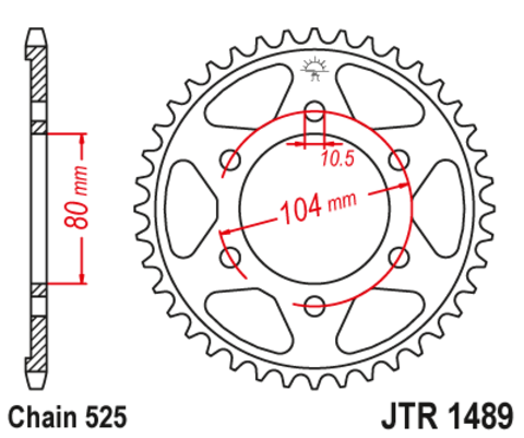 16610-39 звезда задняя (ведомая) стальная , 525, AFAM (JTR1489.39)