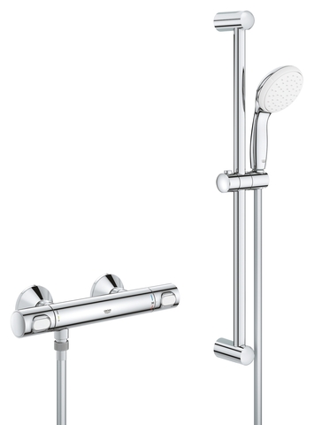 Термостат для душа GROHE Grohtherm 500, с душевым гарнитуром, хром (34796000)