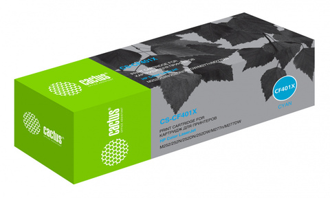 Картридж лазерный Cactus CS-CF401X CF401X голубой (2300стр.) для HP CLJ M252, 252N, 252DN, 252DW, M277n, M277DW