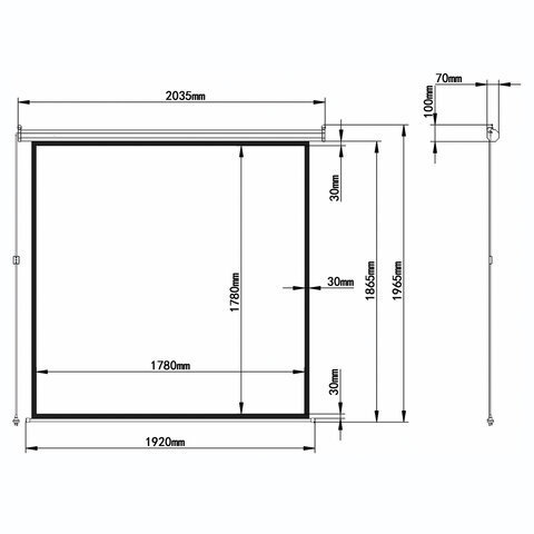 Экран проекционный настенный (180х180 см), матовый, электропривод, 1:1, BRAUBERG 