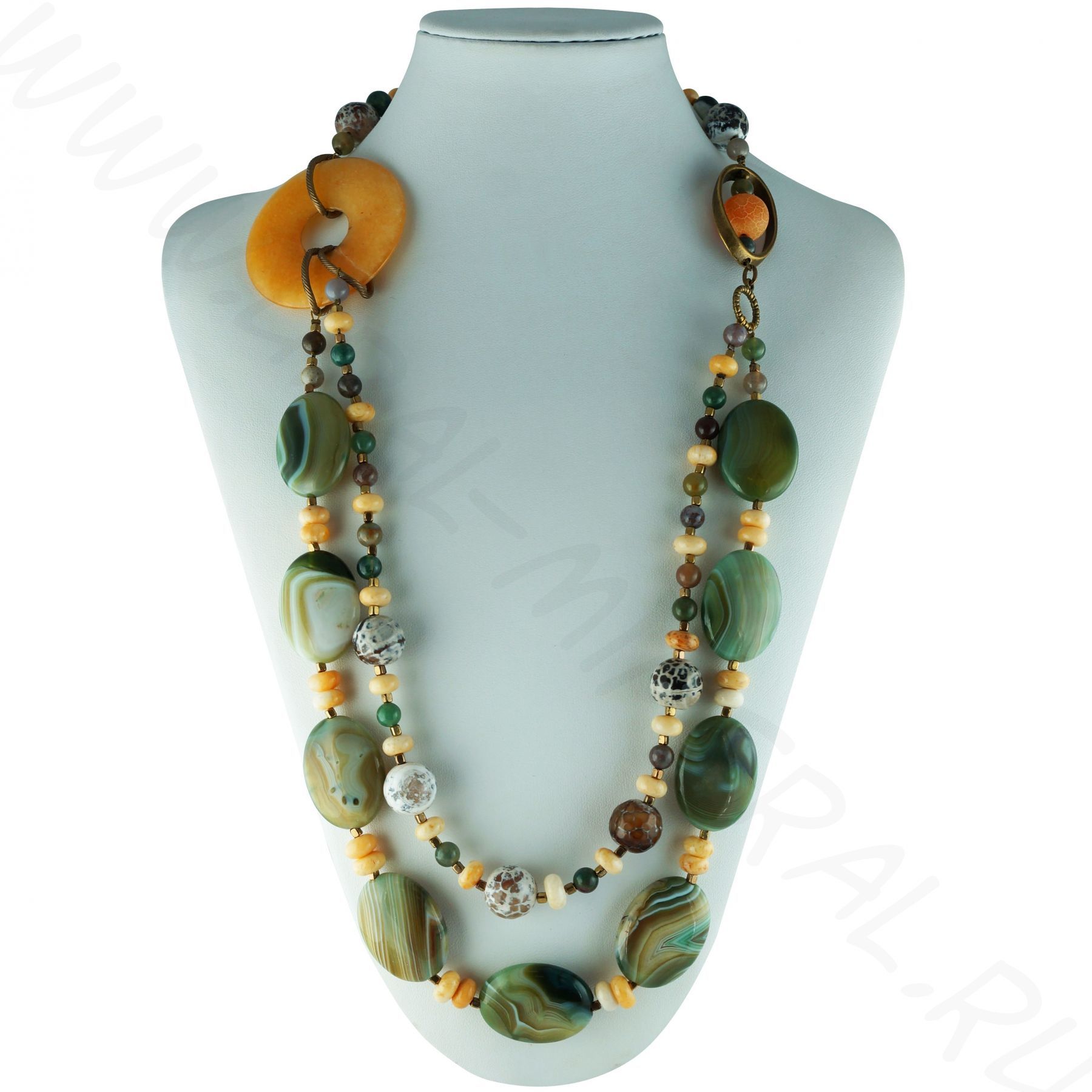 Авторское украшение из агата, кварца