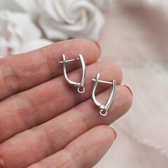 Швензы 15*3 мм с английским замком, родий, Ш038