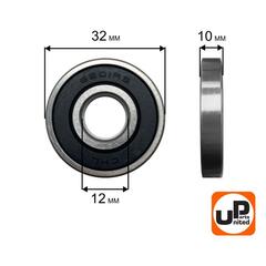 Подшипник шариковый UNITED PARTS 6201-2RS (90-0402)